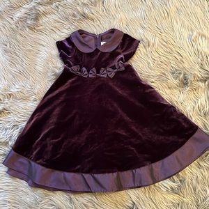 PURPLE VELVET FORMAL DRESS WITH BOWS